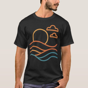 Moderne Strandkunst Männerdunkel-T - Shirt