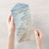 Moderne Strandküste Kein Abendessen All In One Einladung (Abreißen)