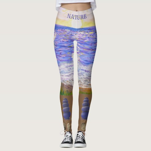 Moderne Strandlandschaft Leggings (Vorderseite)
