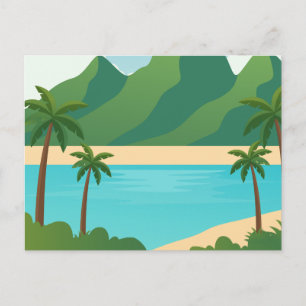 Moderne Strandlandschaft Natur Postkarte