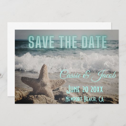 Moderne Strandlandschaft Save the Date (Vorne/Hinten)