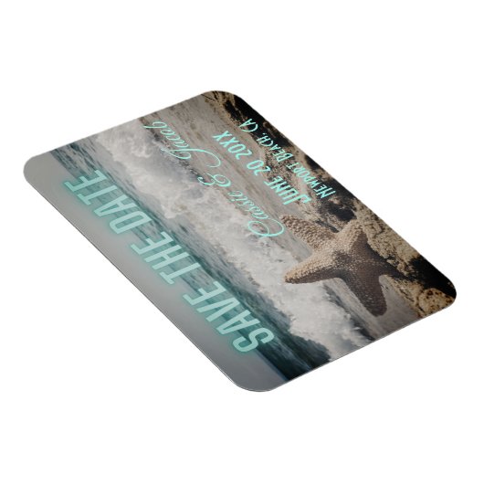 Moderne Strandlandschaft Save the Date Magnet (Rechte Seite)