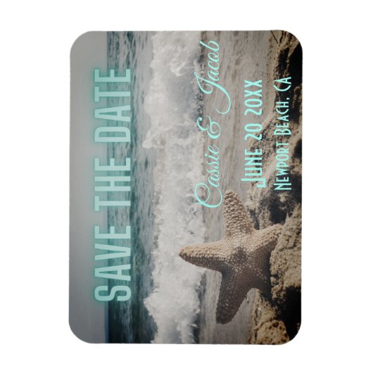 Moderne Strandlandschaft Save the Date Magnet (Vertikal)