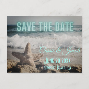 Moderne Strandlandschaft Save the Date Postkarte
