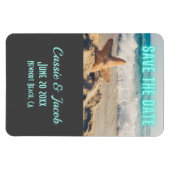 Moderne Strandlandschaft Save the Date vertikal Magnet (Horizontal)