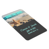 Moderne Strandlandschaft Save the Date vertikal Magnet (Rechte Seite)
