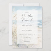 Moderne Strandle Hochzeit am Meer Doppelseitig Einladung (Vorderseite)