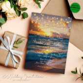 Moderne Strandlichter Tropical Summer Beach Hochze Einladung