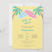 moderne Strandpalme Baby an Bord Dusche Einladung (Vorderseite)