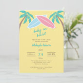 moderne Strandpalme Baby an Bord Dusche Einladung (Stehend Vorderseite)