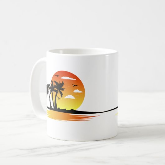 Moderne Strandreise Kaffeetasse (Vorderseite Links)