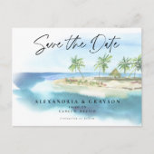 Moderne Strandschrift für den tropischen Ozean Sav Ankündigungspostkarte (Vorderseite)