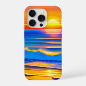 Moderne Strandsonneuntergang iPhone Hülle (Rückseite)