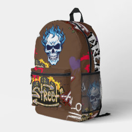 Moderne Straßenbildern Spooky Monster Bedruckter Rucksack
