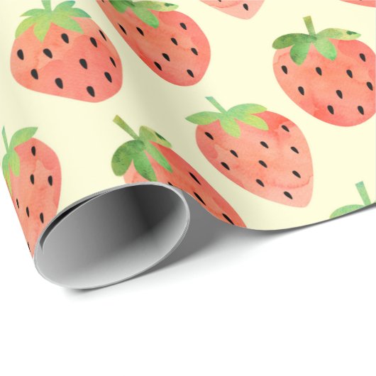 Moderne Strawberries Muster Geschenkpapier (Rolleneckpunkt)