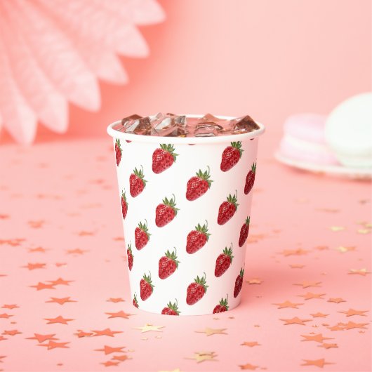 Moderne Strawberry Pattern Kinderdusche Pappbecher (Insitu)