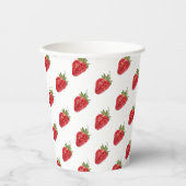 Moderne Strawberry Pattern Kinderdusche Pappbecher (Vorderseite)