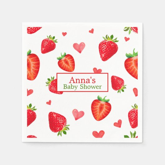 Moderne Strawberry Pattern Kinderdusche Serviette (Vorderseite)