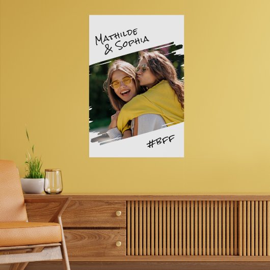 Moderne Street Art Add Your Foto BBF Best Friends Poster (Wohnzimmer 2)