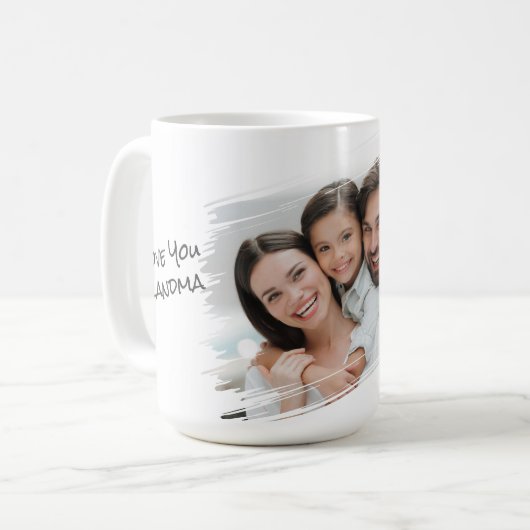 Moderne Street Art Add Your Foto Liebe You Oma Kaffeetasse (Vorderseite Links)