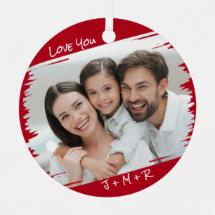 Moderne Street Art Add Your Foto Liebe You Xmas Ornament Aus Metall