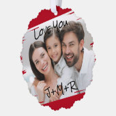 Moderne Street Art Add Your Foto Liebe You Xmas Ornament Karte (Links)