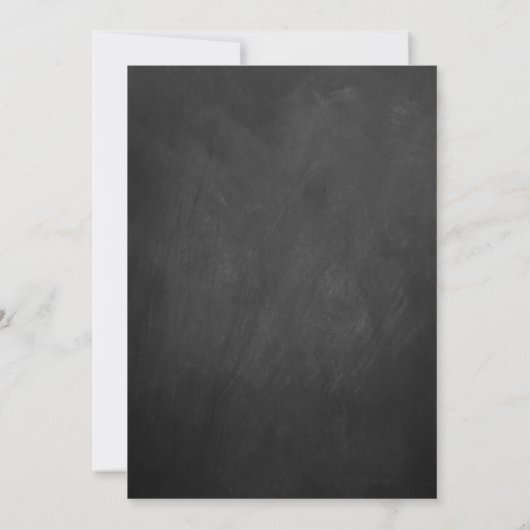 Moderne Streichelleuchten auf Chalkboard-Verlobung Einladung (Rückseite)