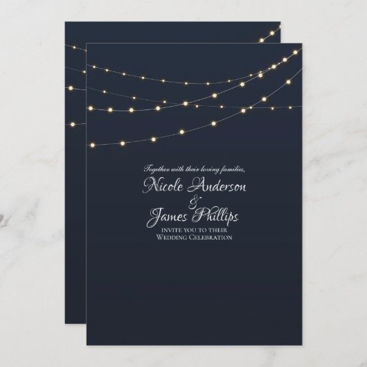 Moderne Streichellichter sorgen für einfache Rusti Einladung (Vorne/Hinten)