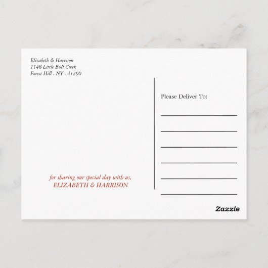 Moderne Streichlichter, Red & Gold Hochzeit Vielen Postkarte (Rückseite)