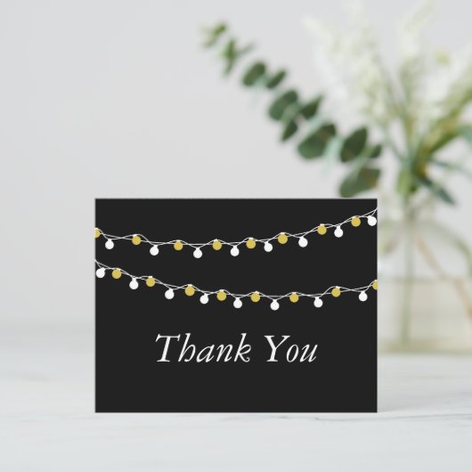 Moderne Streichlichter, White/Gold Hochzeit Vielen Postkarte (Stehend Vorderseite)