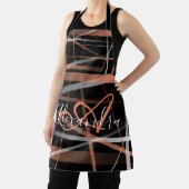 Moderne Streifen Abstraktes Muster Monogramm rosa Schürze (InSitu)