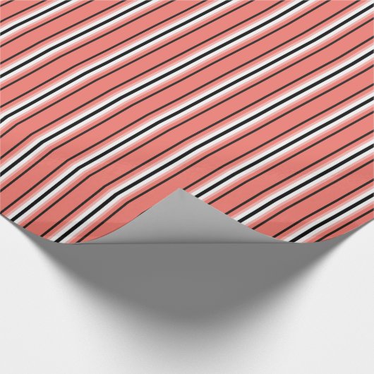 Moderne Streifen aus dem Mittelalter, Korallen, Sc Geschenkpapier (Ecke)