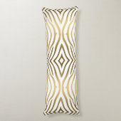 Moderne Streifen aus Gold und Weiß Seitenschläferkissen (Rückseite (Vertikal))