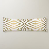 Moderne Streifen aus Gold und Weiß Seitenschläferkissen (Vorderseite)