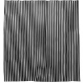 Moderne Streifen aus schwarzem und weißem Button Duschvorhang (Vorderseite)