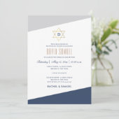 Moderne Streifen BAR MITZVAH Einladung (Stehend Vorderseite)