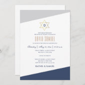 Moderne Streifen BAR MITZVAH Einladung (Vorne/Hinten)