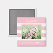 Moderne Streifen - Benutzerdefiniertes Foto-Magnet Magnet (Vorderseite/Rückseite)