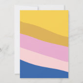 Moderne Streifen Blau Gelbes Brautparty Einladung (Rückseite)