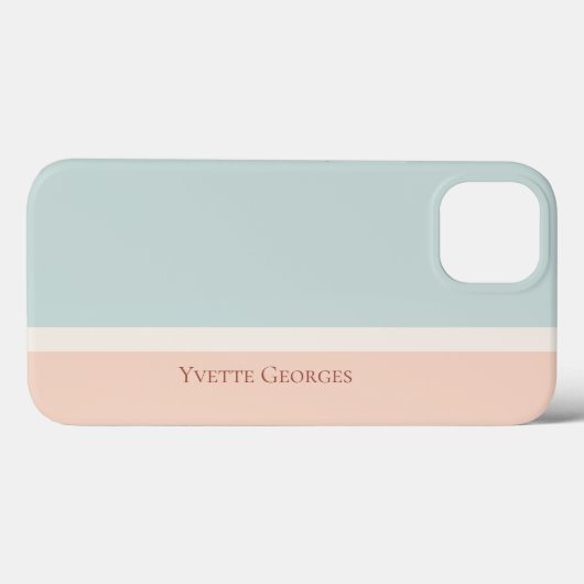 Moderne Streifen, Blauer und Pfirsichfarbblock Case-Mate iPhone Hülle (Rückseite (Horizontal))