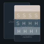 Moderne Streifen Blaues überraschendes Party Einladung<br><div class="desc">Ein modernes, farbenfrohes und unterhaltsames Design für ein überraschendes Party. Die Gestaltung ist in Blau- und Beigetönen gestaltet. Personalisieren Sie Ihre Vorder- und Rückseite mit Ihren Party-Informationen. Wenn Sie Hilfe, zusätzliche Farben oder Stücke benötigen, kontaktieren Sie mich bitte (Maria) über den Kontaktknopf unten oder direkt unter info@the52edit.com ... Ich bin...</div>