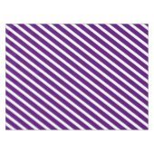 Moderne Streifen | Chic Royal Lila & weiß gestreif Tischdecke (Vorderseite (Horizontal))