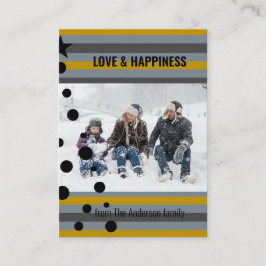 Moderne Streifen Custom Foto Weihnachtsbaum Urlaub Mitteilungskarte