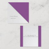Moderne Streifen, einfach, violett Quadratische Visitenkarte (Vorne/Hinten)