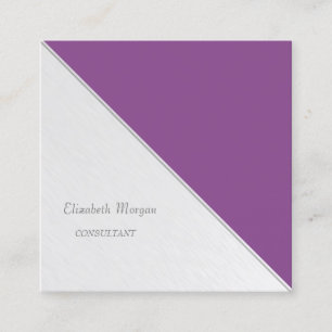 Moderne Streifen, einfach, violett Quadratische Visitenkarte