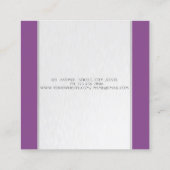 Moderne Streifen, einfach, violett Quadratische Visitenkarte (Rückseite)