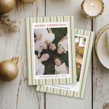 Moderne Streifen-Familienfoto-Collage Weihnachten