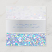 Moderne Streifen, farbenfrohe Glitterie Bokeh Quadratische Visitenkarte (Rückseite)