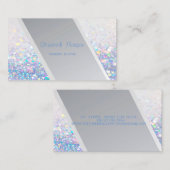 Moderne Streifen, farbenfrohe Glitterie Bokeh Visitenkarte (Vorne/Hinten)