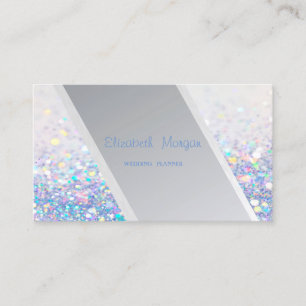Moderne Streifen, Farbiger Glitter Bokeh Visitenkarte